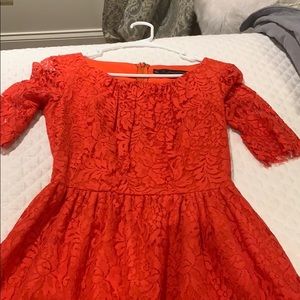 mini red lace dress